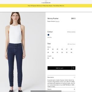 Closed Jeans Skinny Pusher, Dark Demin w/ stretch